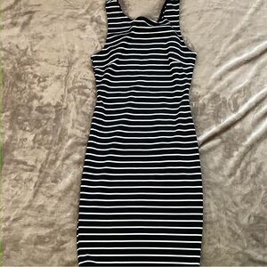 TIMING BLACK & WHITE STRIPPED DRESS